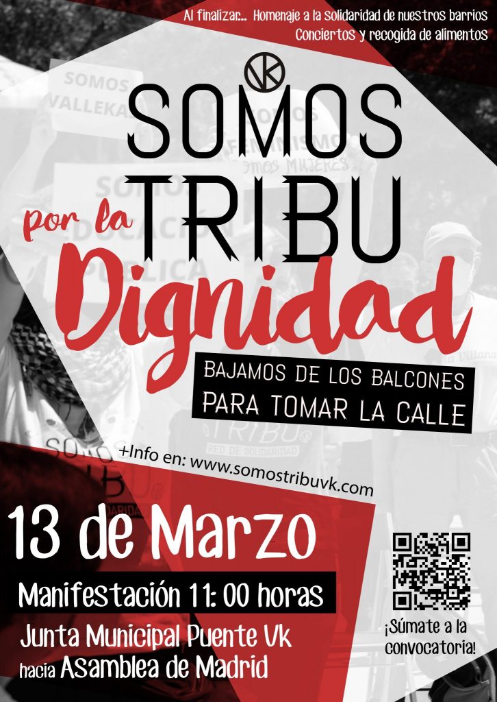 Todo cambia, pero todo permanece. Hoy anunciamos un cambio de ciclo en Somos Tribu Vallekas para el día 13 de marzo, dos años después de su surgimiento. Han sido dos años intensos. Más de mil personas apoyando y sumando en la red, alrededor de cuatro mil quinientas familias han recibido apoyo de su barrio, doscientos mil euros en aportaciones económicas, cinco despensas solidarias…